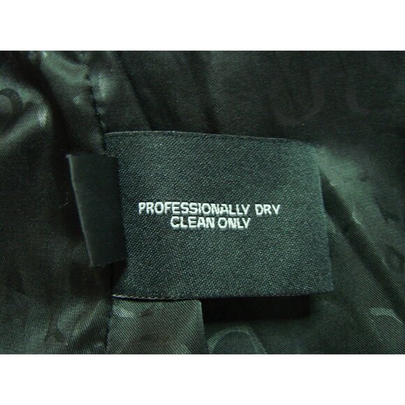 Guess Womens Med Chevron Black White Wool Blend Pea Coat Double Breasted Flared - Picture 7 of 13